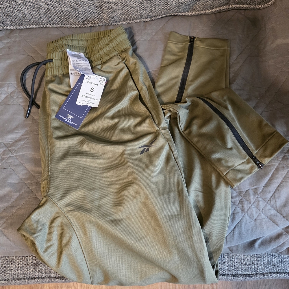 Reebok Mens Olive Tapered Athletic Pants